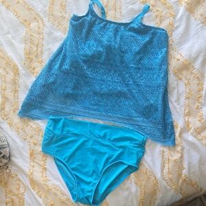 Blue One Piece Swimwear